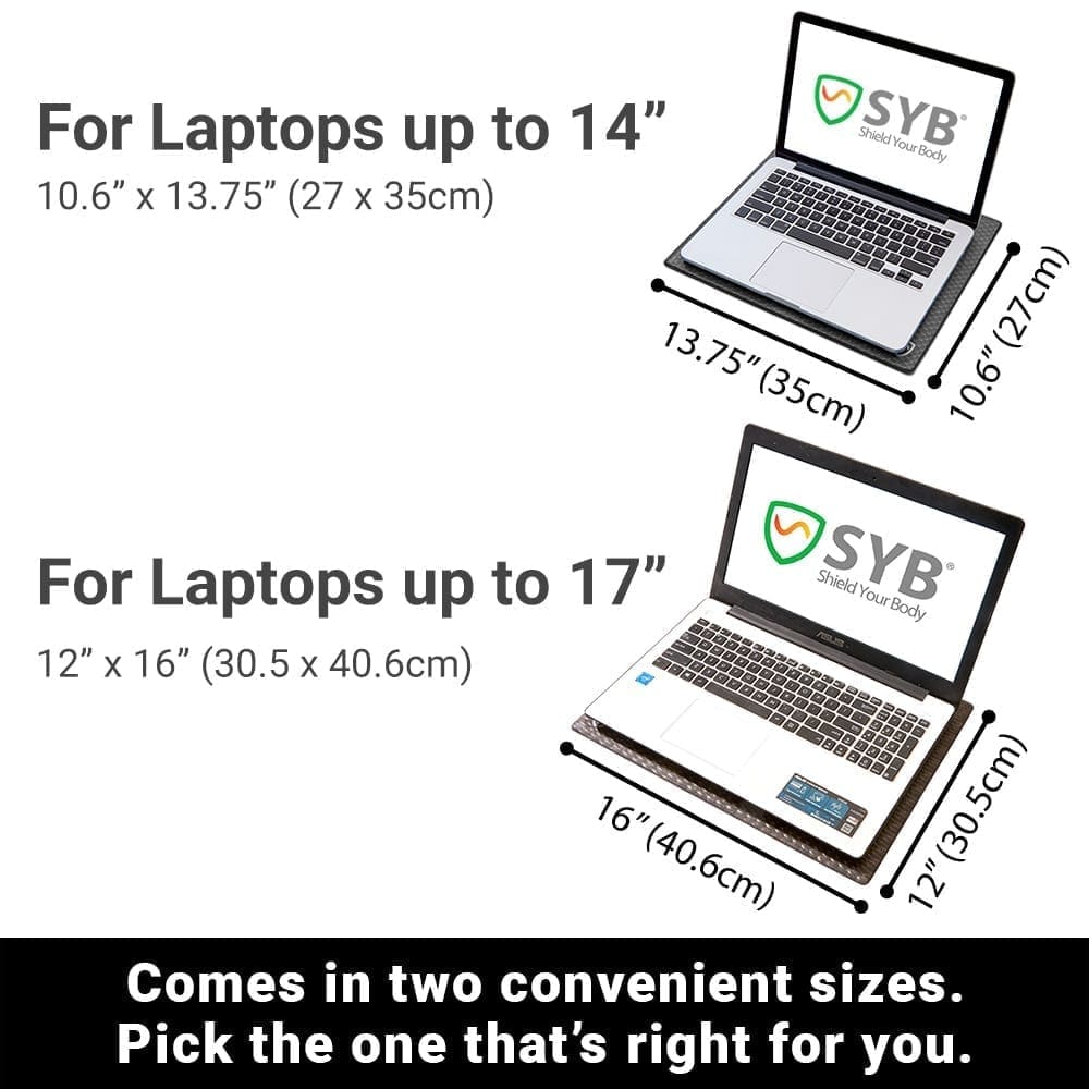 SYB Laptop Pad, EMF Radiation & Heat Shield in Multiple Sizes & Colors