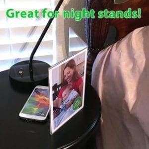 SYB Angled Acrylic Table Top Picture Frame to Shield EMF Radiation, Holds Two 5"x7" Photos
