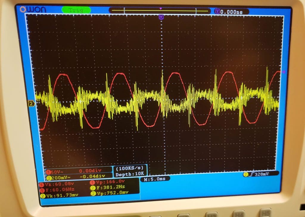 EMF radiation and solar panels - oscilloscope reading.