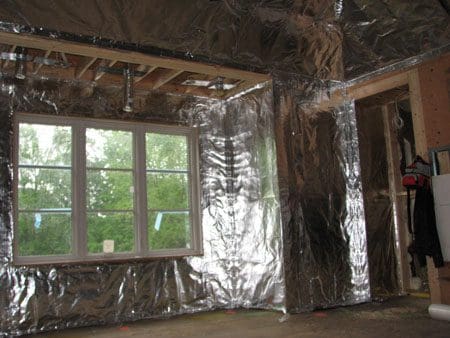 Whole-home EMF shielding using aluminum foil.