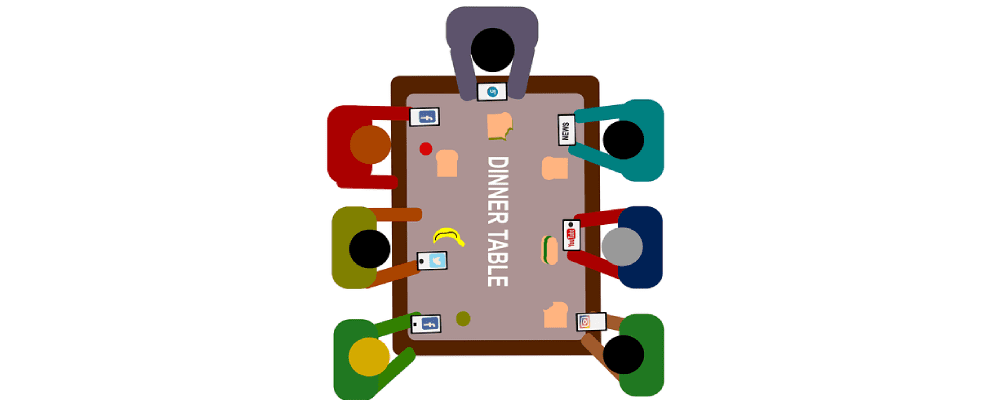 cell phone dinner table
