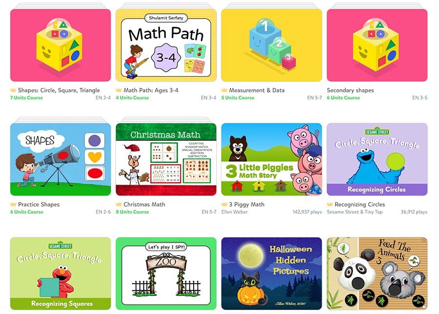 TinyTap learning games