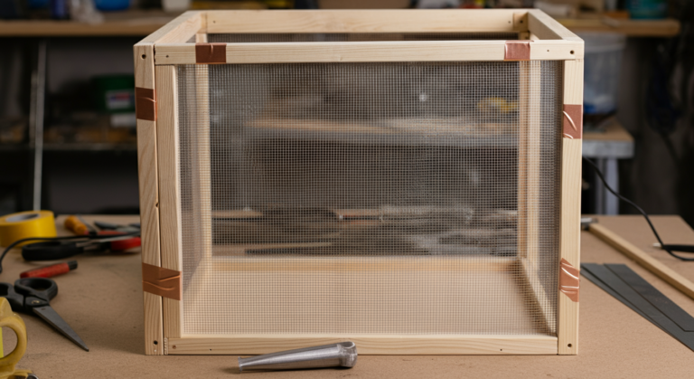 Copper mesh frame construction for EMF shielding