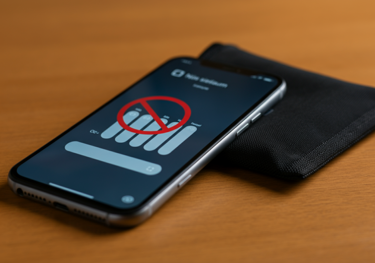 Phone showing no service in Faraday bag