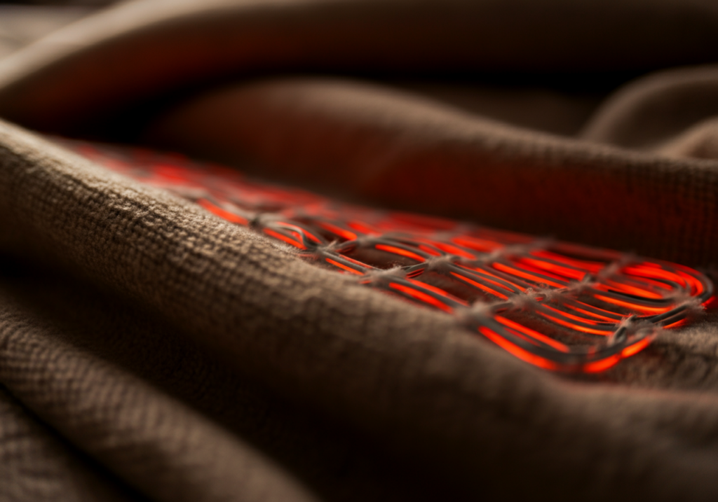 Electric blanket heating wires showing potential hazard points