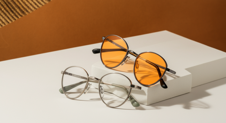 Comparison of clear vs amber lenses in blue light blocking glasses