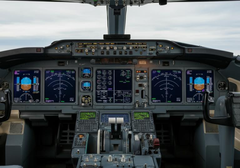 Cockpit instrument panel with multiple electronic displays