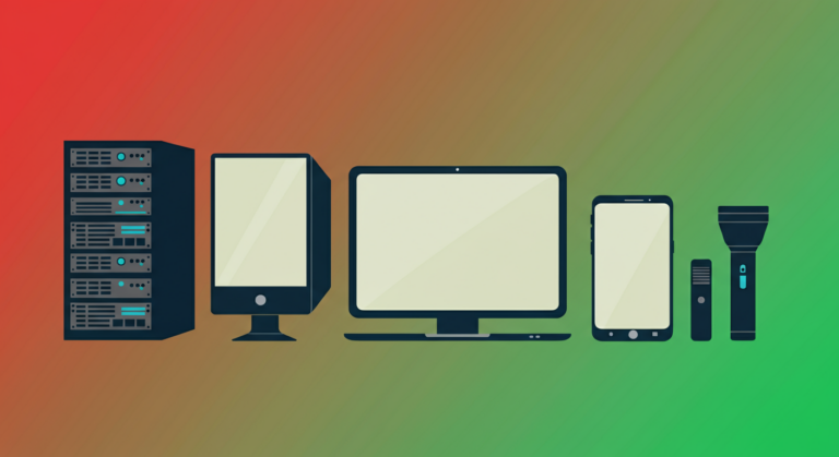 Spectrum showing electronic devices from most vulnerable connected computers to least vulnerable simple flashlights