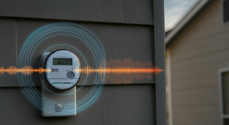 Smart meter on home exterior
