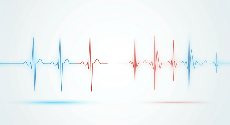 Heart rate variability graph showing changes that may indicate EMF sensitivity