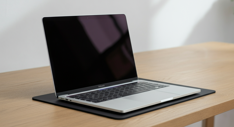 Different laptop EMF protection approaches including shielding pads and stands