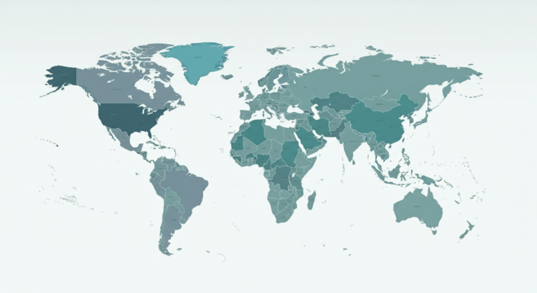 World map showing different regions with regulatory standards