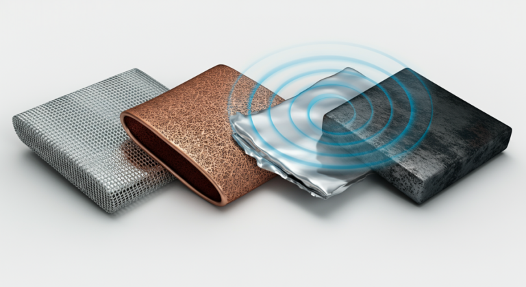 Visual comparison of shielding materials