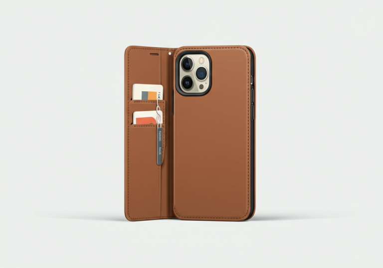 Diagram showing incorrect phone case position with case flipped back