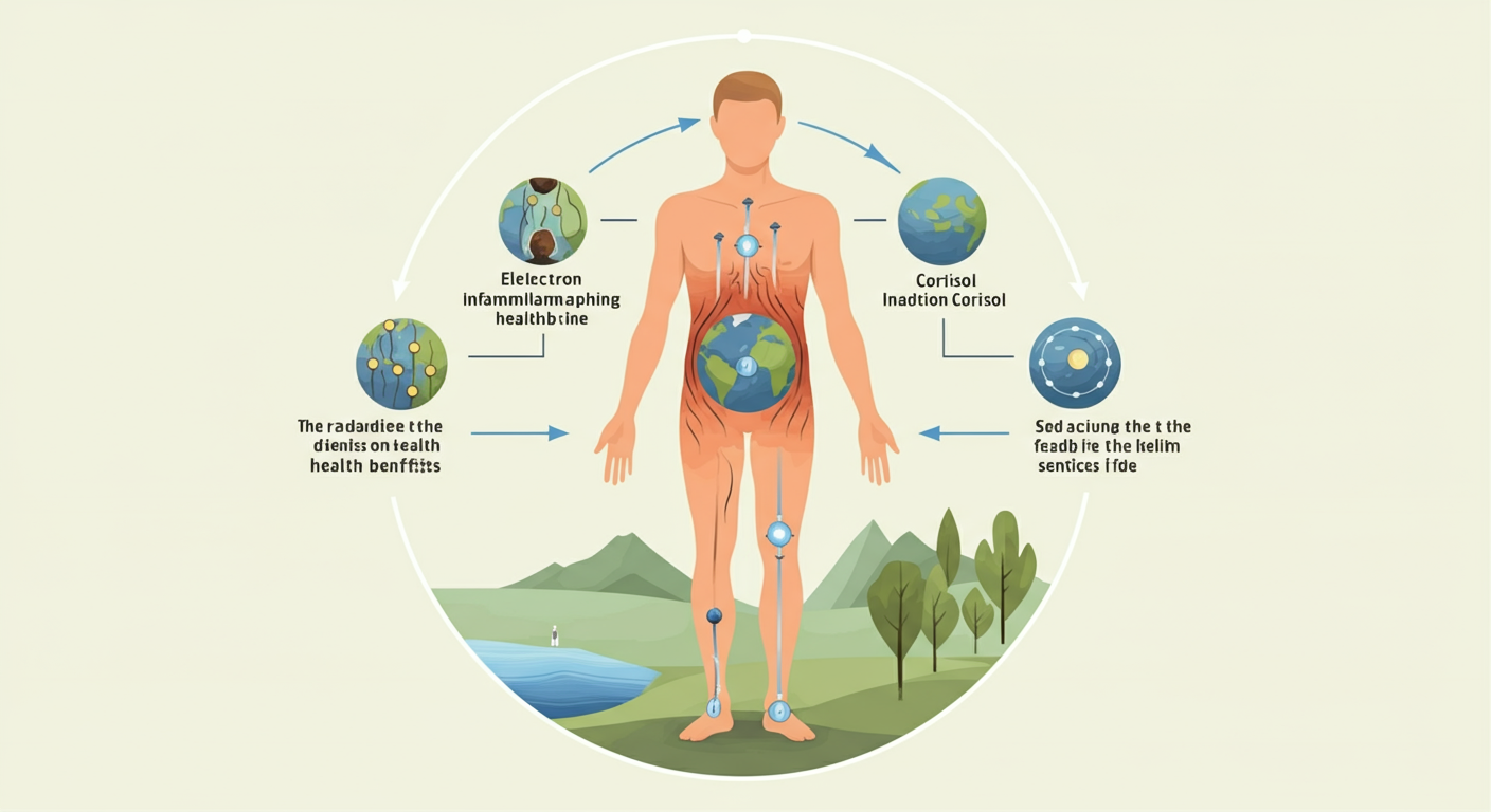 How grounding may produce benefits through electron transfer from earth to body