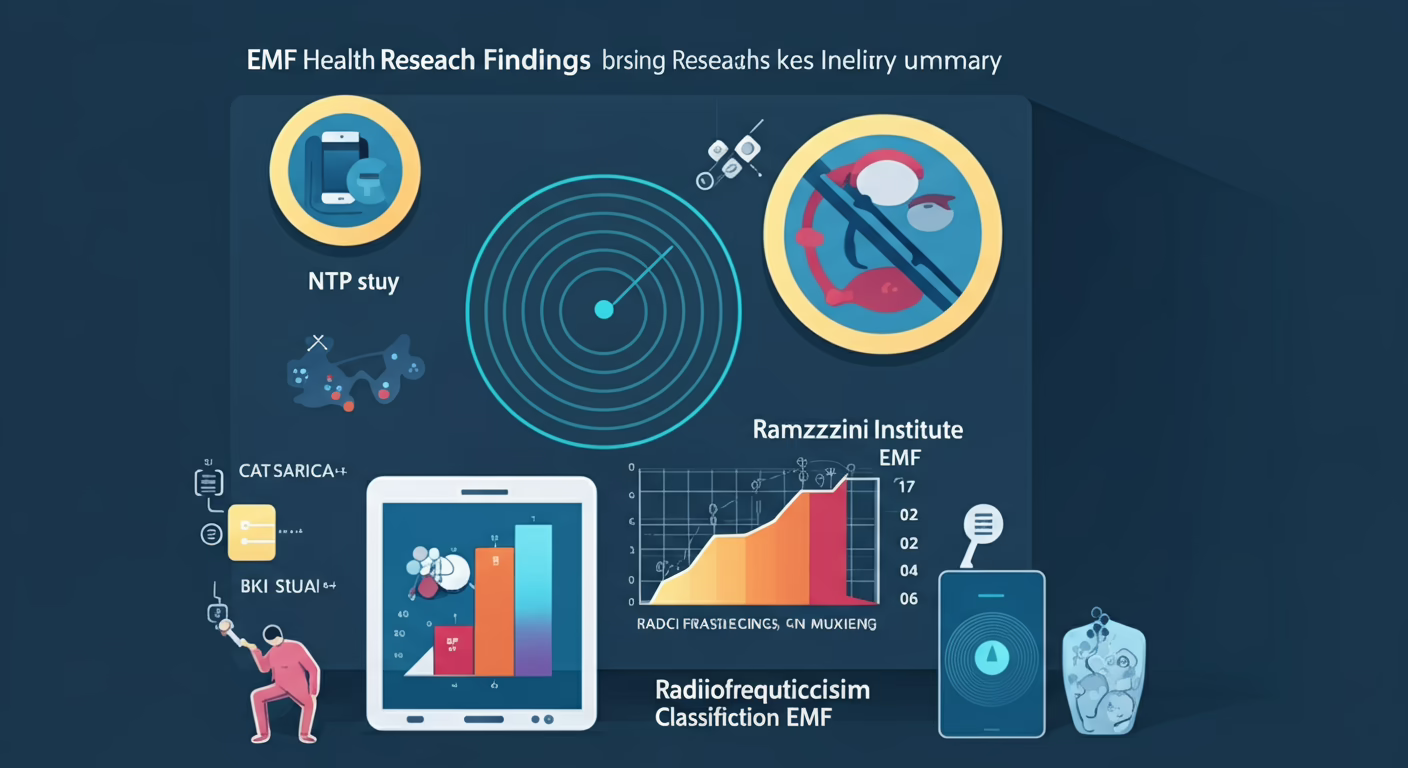 Key EMF health research findings from NTP, Ramazzini, and IARC studies