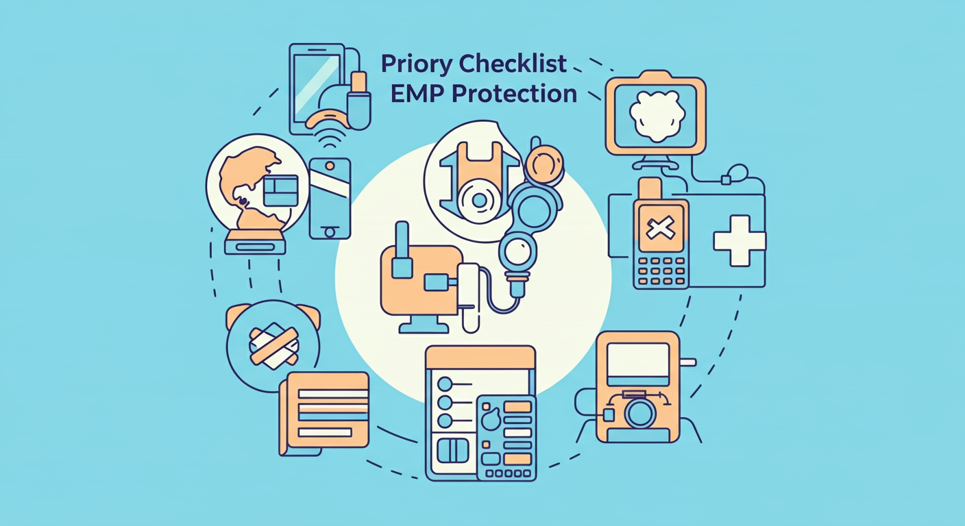 EMP protection priority checklist for essential electronics to shield