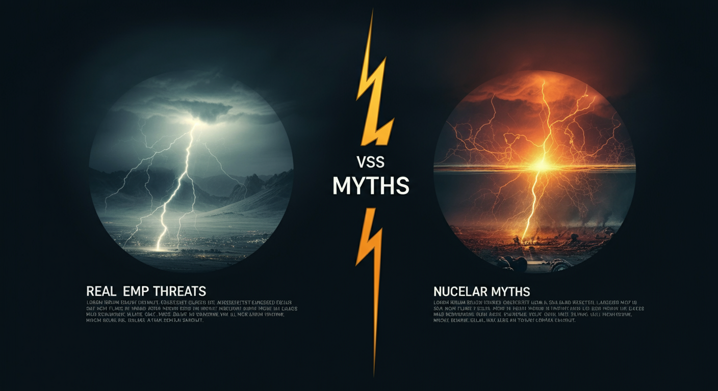 Real EMP threats versus myths comparing lightning, solar flares, and scenarios