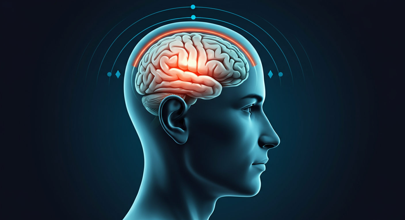 Diagram showing why EMF head protection matters with cell phone radiation near brain
