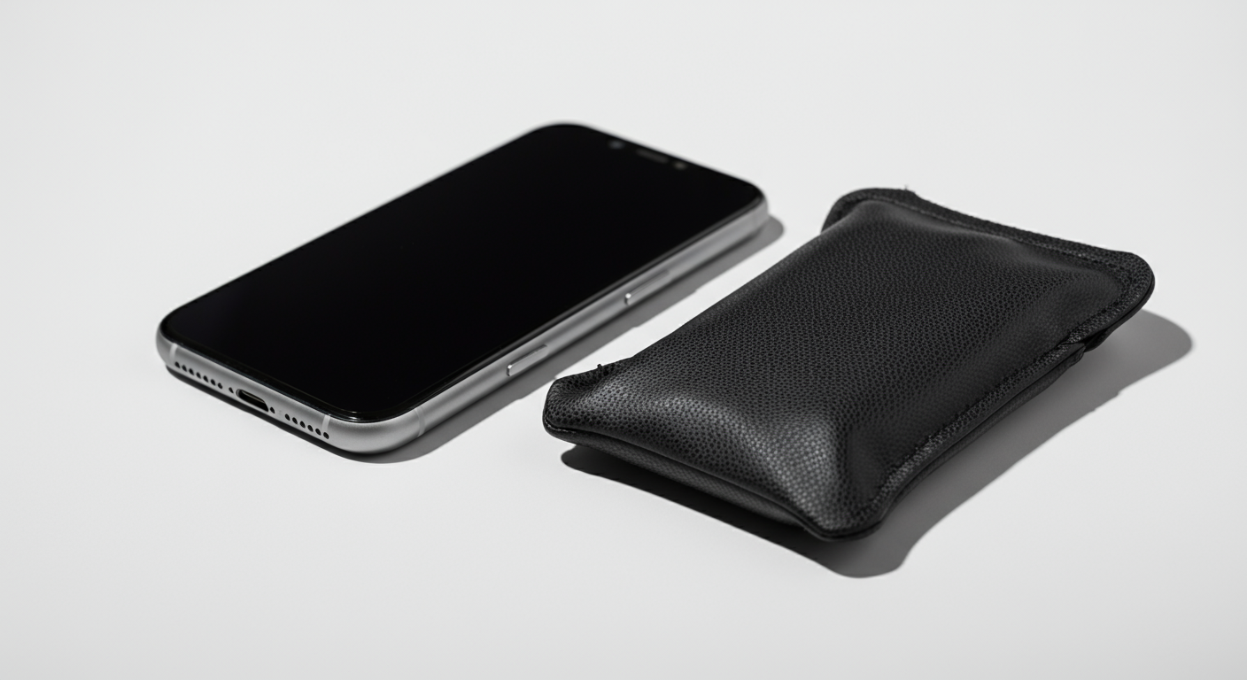 Simple phone pouch for budget-friendly cell phone EMF radiation protection